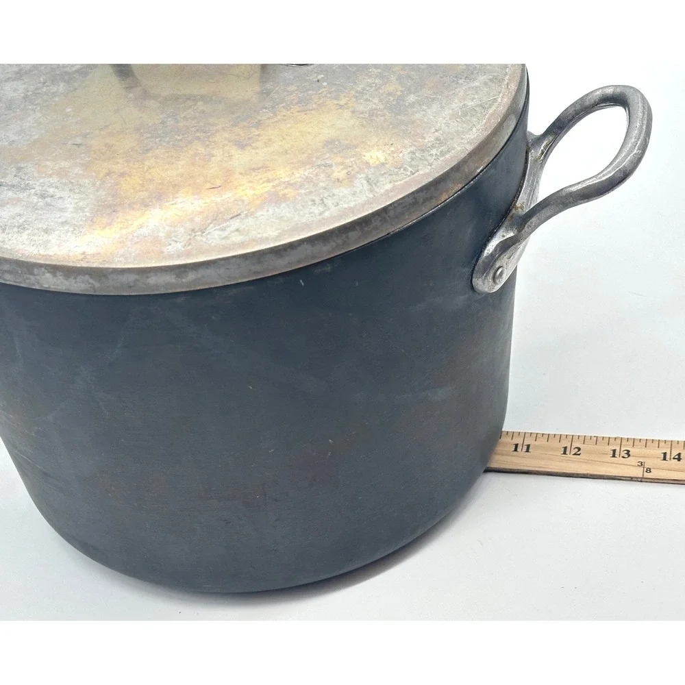 Magnalite GHC 12 Quart Stock Pot with Lid Black Anodized Aluminum 11.4L USA